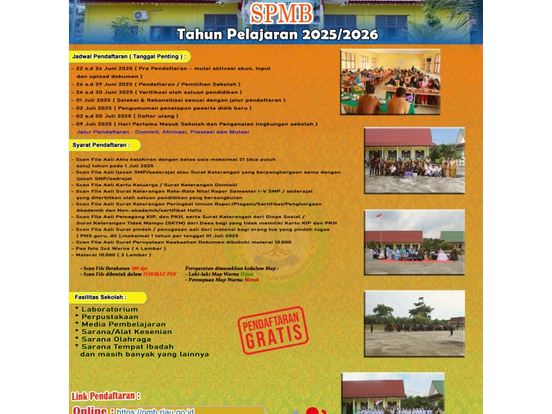 SISTEM PENERIMAAN MURID BARU ( SPMB ) TAHUN PELAJARAN 2025/2026